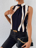 Buy Shein Colorblock Tie Back Sleeveless Blouse in Pakistan
