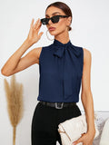 Buy Shein Tie Neck Sleeveless Blouse in Pakistan