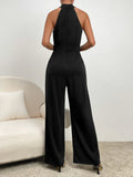 Buy Shein Zipper Back Halter Neck Wide Leg Jumpsuit in Pakistan