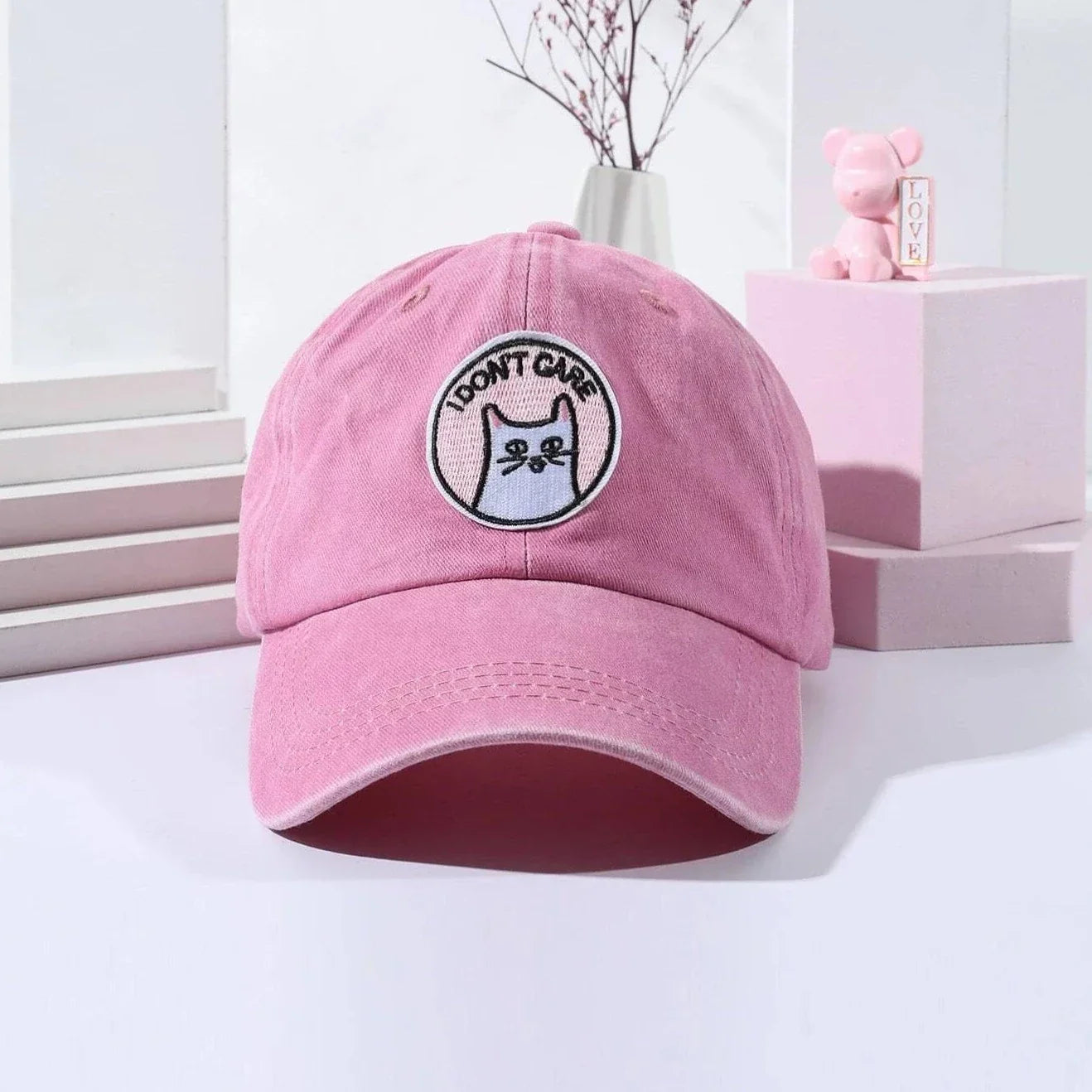 Buy Shein Cartoon Cat & Slogan Embroidered Baseball Cap in Pakistan