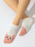Buy Shein 2pairs Cartoon Cat & Striped Pattern Ankle Socks in Pakistan