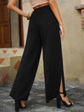 Buy Shein Emery Rose High Waist Split Thigh Wide Leg Pants in Pakistan