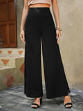 Buy Shein Emery Rose High Waist Split Thigh Wide Leg Pants in Pakistan