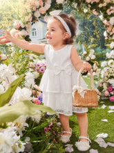 Buy SHEIN Baby Bow Front Layer Hem Lace Dress in Pakistan