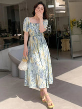 Buy SHEIN DAZY Allover Floral Print Square Neck Puff Sleeve Dress in Pakistan