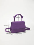 Buy SHEIN Crocodile Embossed Square Bag Mini Flap Purple in Pakistan