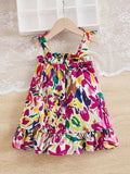 Buy SHEIN Baby Allover Print Ruffle Trim Cami Dress in Pakistan