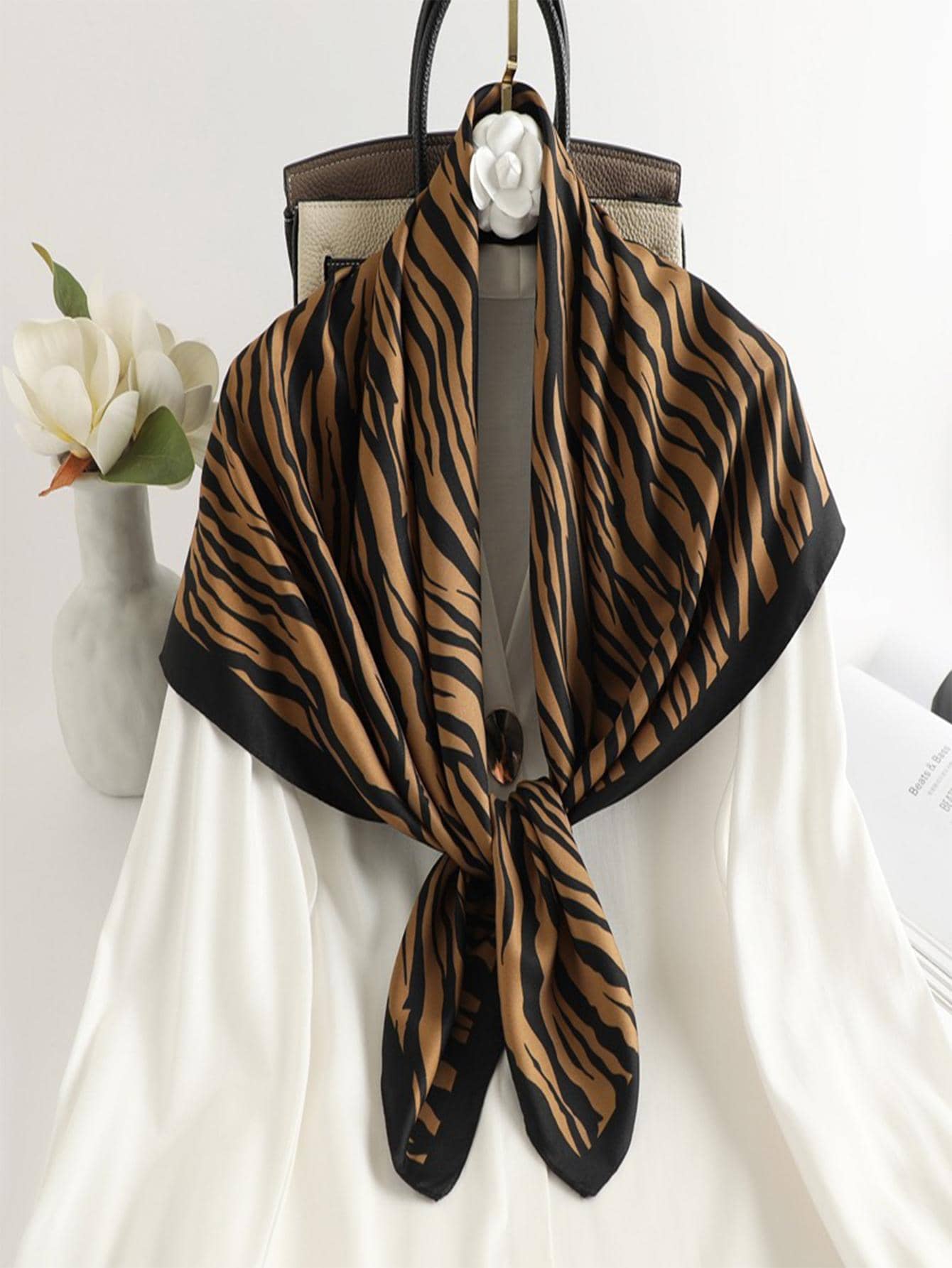 Buy SHEIN 1pc Women Zebra Pattern Fashionable Bandana For Daily Decoration in Pakistan