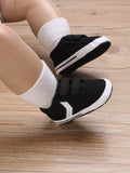 Buy SHEIN Baby Boys Two Tone Hook-and-loop Fastener Canvas Sporty Skate Shoes For Spring And Autumn in Pakistan