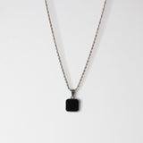 Buy Onyx Pendant Black Silver Necklace in Pakistan