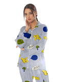 Buy Linen Pajama Suit with Scrunchie - Happy Snooze in Pakistan