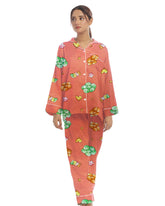 Buy Linen Pajama Suit with Scrunchie - Peach Bliss in Pakistan