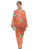 Buy Linen Pajama Suit with Scrunchie - Peach Bliss in Pakistan