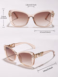 Buy SHEIN 1pair Faux Pearl Decor Cat Eye Sunglasses Summer Beach Travel Accessory in Pakistan