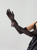 Buy SHEIN 1pair Transparent Black Fishnet Knit Net Gauze High Elasticity Fingerless Gloves For Ladies Party Dressing in Pakistan