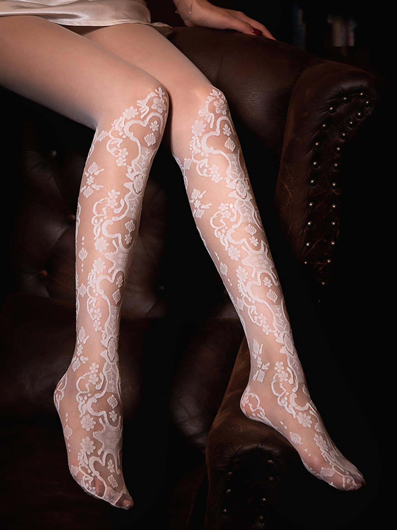 Buy SHEIN 1pair Women Floral Pattern Fashionable Tights, For Daily Life in Pakistan