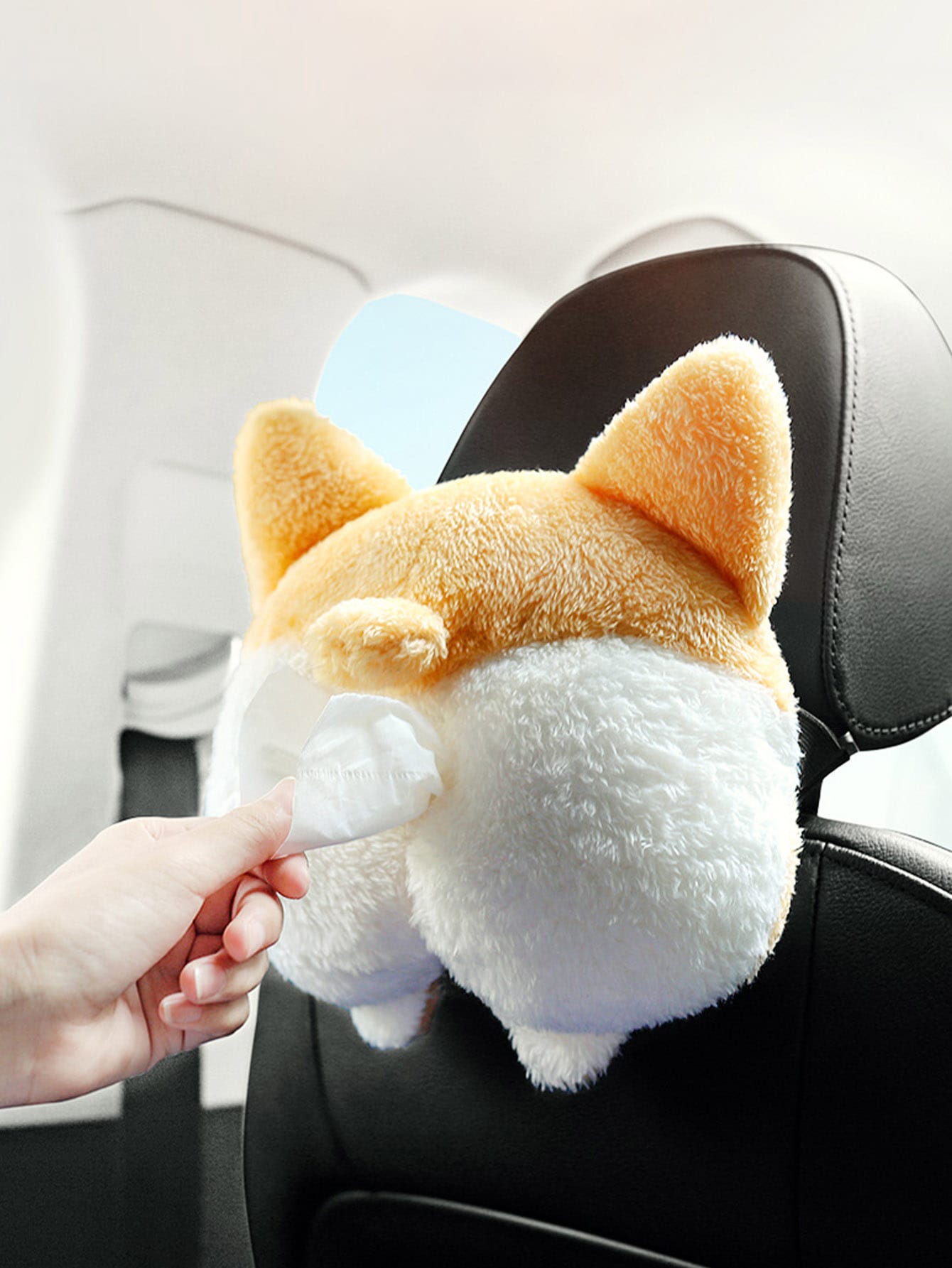 Buy SHEIN Cartoon Design Fuzzy Car Tissue Storage Box in Pakistan