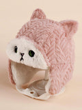 Buy SHEIN 1pc Cartoon Knitted Ear Protection Thickened Hat For Kids And Babies, Winter in Pakistan