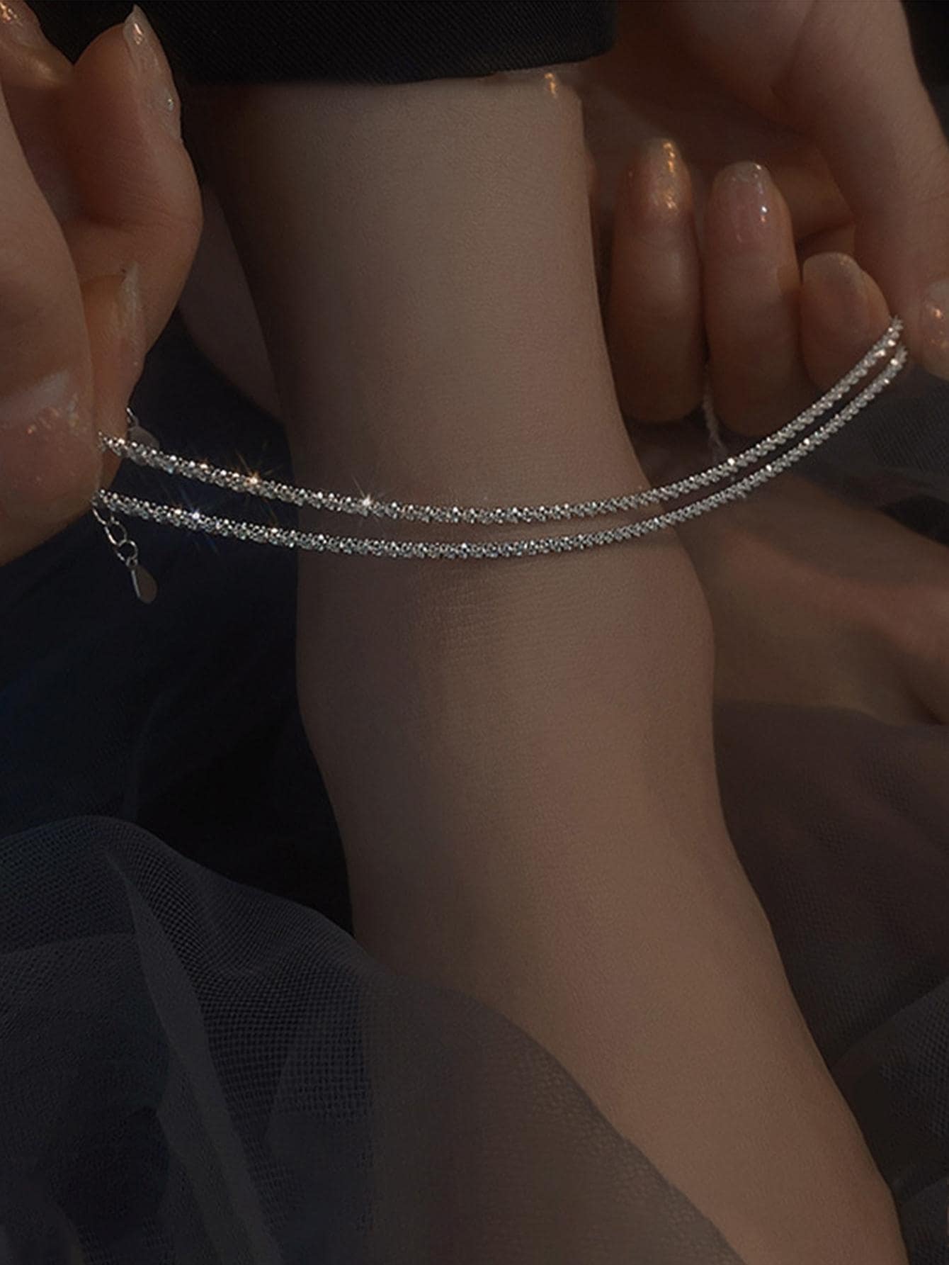 Buy SHEIN 1pc Luxury Rhinestone Decor Anklet For Women For Daily Decoration in Pakistan