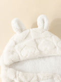 Buy SHEIN 1pc Newborn Rabbit Ear Double-layer Plush Baby Swaddle Blanket in Pakistan
