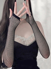 Buy SHEIN 1pc Solid Fishnet Fingerless Gloves in Pakistan