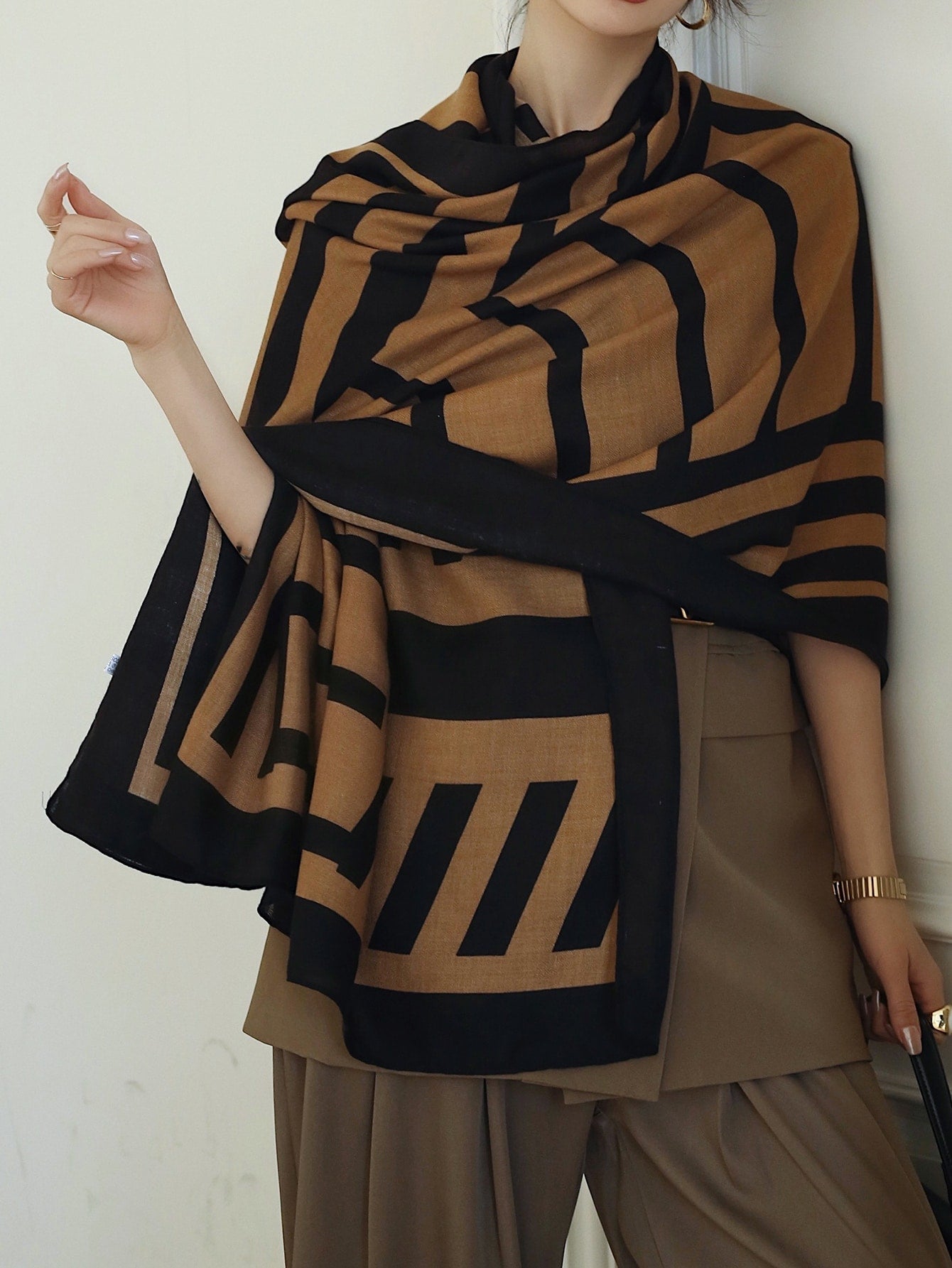 Buy SHEIN 1pc Striped Pattern Scarf in Pakistan