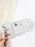 Buy SHEIN 1pc White Belt Design Decoration PU Portable Triple Fold Flap, With Multiple Card Slots in Pakistan