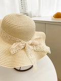 Buy SHEIN 1pc Women Bow Decor Boho Straw Hat, For Travel in Pakistan