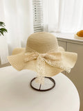 Buy SHEIN 1pc Women Bow Decor Boho Straw Hat, For Travel in Pakistan