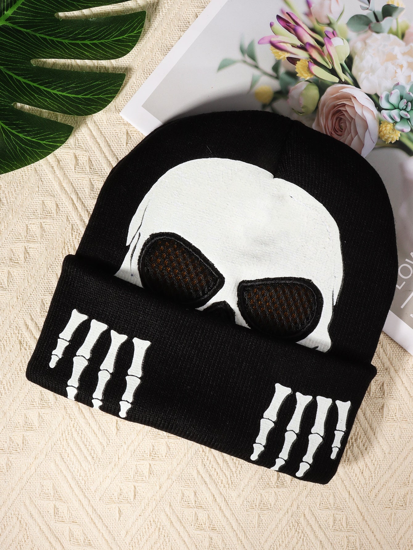 Buy SHEIN 1pc Women Cartoon Skull Pattern Fashion Beanie Hat For Winter in Pakistan