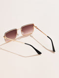 Buy SHEIN 1pc Women's Metal Square Frame Fashionable Sunglasses in Pakistan