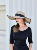 Buy SHEIN 1pc Women's Wide Brim Straw Hat With Ribbon Bow in Pakistan
