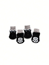 Buy SHEIN 1set/4pcs Black Bowtie Design Pet Socks For Indoor, Warm, Anti-slip And Quiet in Pakistan