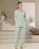 Buy Linen Pajama Suit with Scrunchie - Spring Breeze in Pakistan