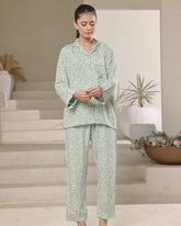 Buy Linen Pajama Suit with Scrunchie - Spring Breeze in Pakistan
