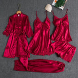 Buy Florea | 5pcs LONG SILK NIGHTY SET in Pakistan
