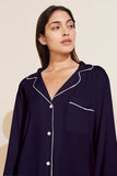 Buy Florea - Solid Boski Linen PJs ~ Navy Blue in Pakistan