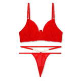 Buy Red Embroidered Non Padded Bra and Panty Set in Pakistan