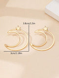 Buy SHEIN 2 Pieces/Set Of Light Luxury Star Moon Style Hollow Metal Design Suitable For Women's Daily Wear in Pakistan