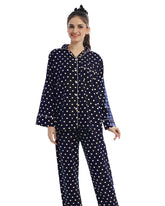 Buy Linen Pajama Suit with Scrunchie - Moonlit Polka in Pakistan