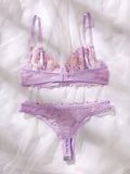 Buy SHEIN 2pcs/Set Romantic Purple Underwire Women's Bra And Panty Set in Pakistan
