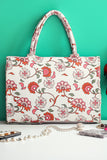 Buy Canvas Tote Bags White Floral in Pakistan