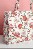 Buy Canvas Tote Bags White Floral in Pakistan