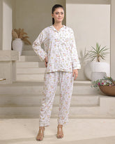 Buy Linen Pajama Suit with Scrunchie - Bloom Wear in Pakistan