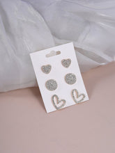 Buy SHEIN 3pairs Rhinestone Heart Decor Stud Earrings in Pakistan