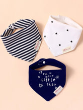 Buy SHEIN 3pcs Baby Striped & Letter Graphic Bandana Bib Set in Pakistan