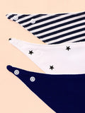 Buy SHEIN 3pcs Baby Striped & Letter Graphic Bandana Bib Set in Pakistan