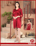 Buy Florea - 2 Pcs Silk Nighty Set With Gown - 111 in Pakistan