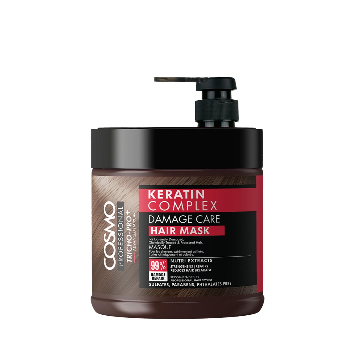 Buy Cosmo Professional Keratin Complex Damage Care Hair Mask 1000ml in Pakistan