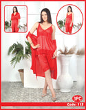Buy Florea - 3 Pcs Silk Nighty Set With Gown - 113 in Pakistan